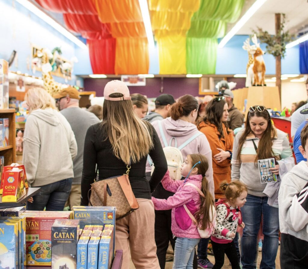 Families with their children participating and enjoying in the Where is the Easter Bunny event in Downtown Idaho Falls 